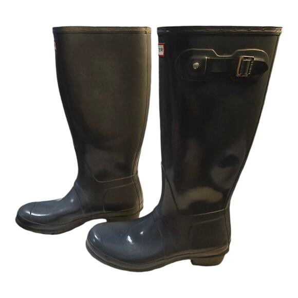 Hunter Original Grey Tall Rain Boots Wellies Size 10 - Picture 6 of 14